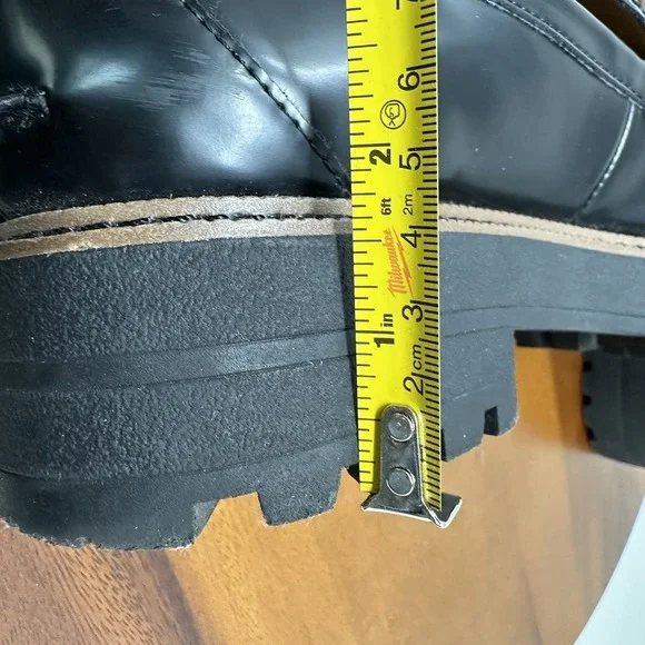 Sam Edelman Laurs Platform Lug Sole Loafers Size 8.5 Black Preppy Punk - Picture 11 of 16